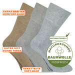 Baumwollsocken antibakteriell beige-mix - 3