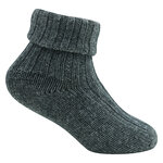 Baby Socken Wolle Bio-Baumwolle dunkelgrau - 1