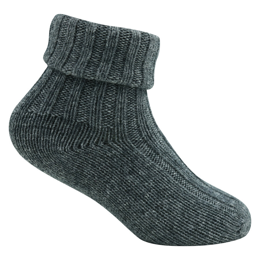 Baby Socken Wolle Bio-Baumwolle dunkelgrau