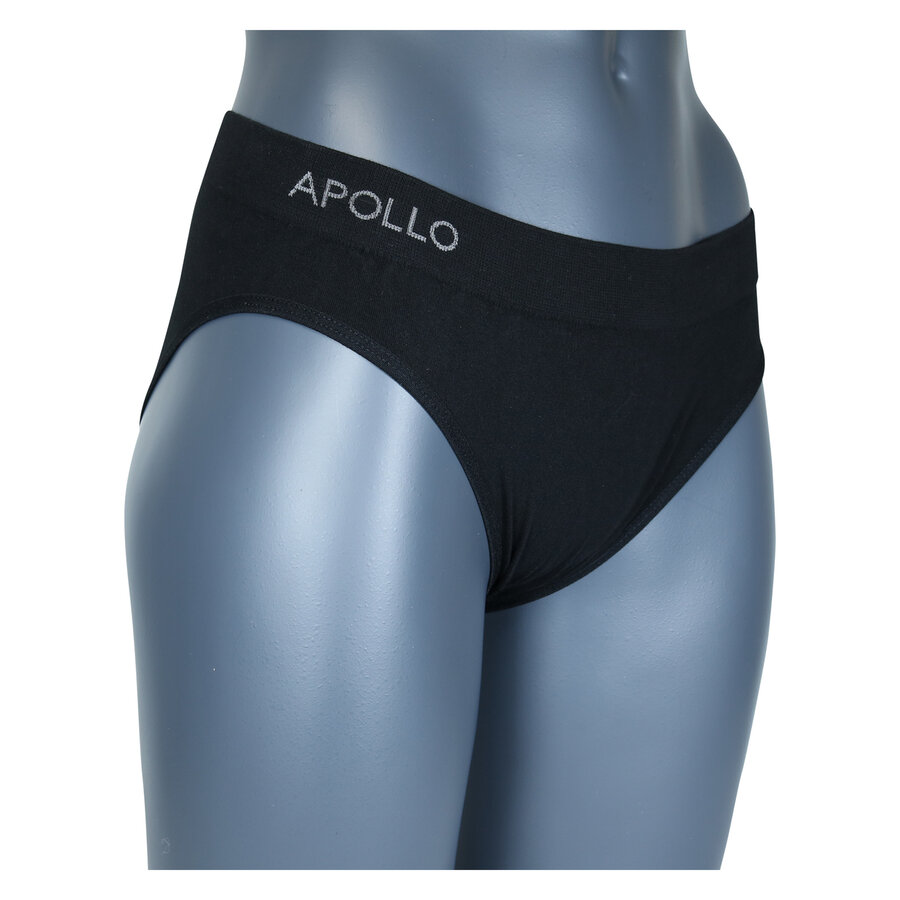 Damen Slips nahtlos Baumwolle Apollo schwarz