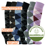 Damen-Kniestrümpfe Baumwolle Karo-Design - 2
