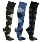Damen-Kniestrümpfe Baumwolle Karo-Design - 4