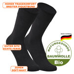 Herrensocken ohne Gummidruck Bio Baumwolle Made in Germany schwarz - 2