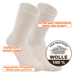100% Schaf-Wolle Socken von Nordpol rohweiß - 2