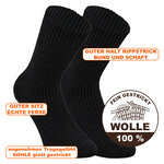 100% Schaf-Wolle Socken von Nordpol schwarz - 2