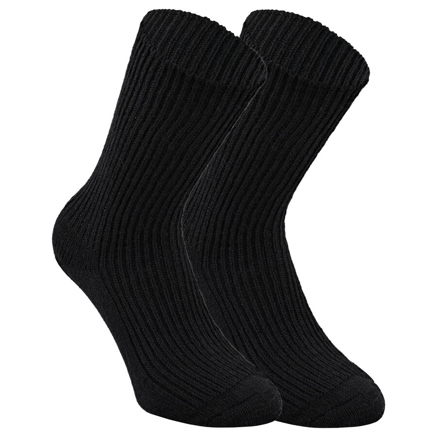 100% Schaf-Wolle Socken von Nordpol schwarz