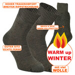 Schafwollsocken von Nordpol Vollplüsch oliv - 2