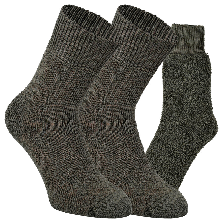 Schafwollsocken von Nordpol Vollplüsch oliv