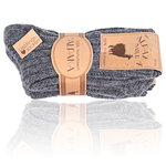 Dicke 100% Alpaka Schaf Wolle Socken grau - 2