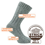 Dicke 100% Alpaka Schaf Wolle Socken grau - 13