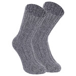 Dicke 100% Alpaka Schaf Wolle Socken grau - 1