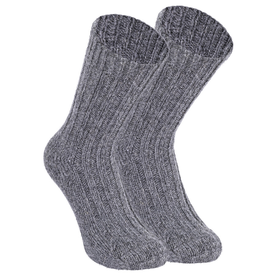 Dicke 100% Alpaka Schaf Wolle Socken grau