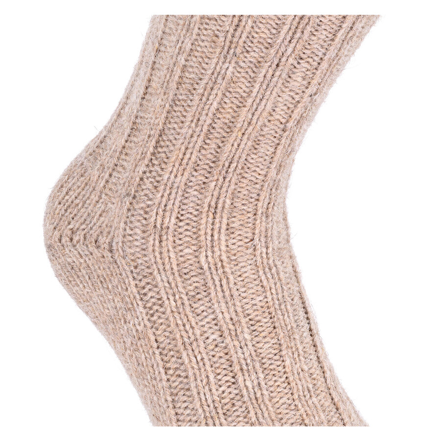 Dicke 100% Alpaka Schaf Wolle Socken natur beige - 6