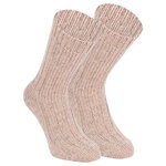 Dicke 100% Alpaka Schaf Wolle Socken natur beige - 1