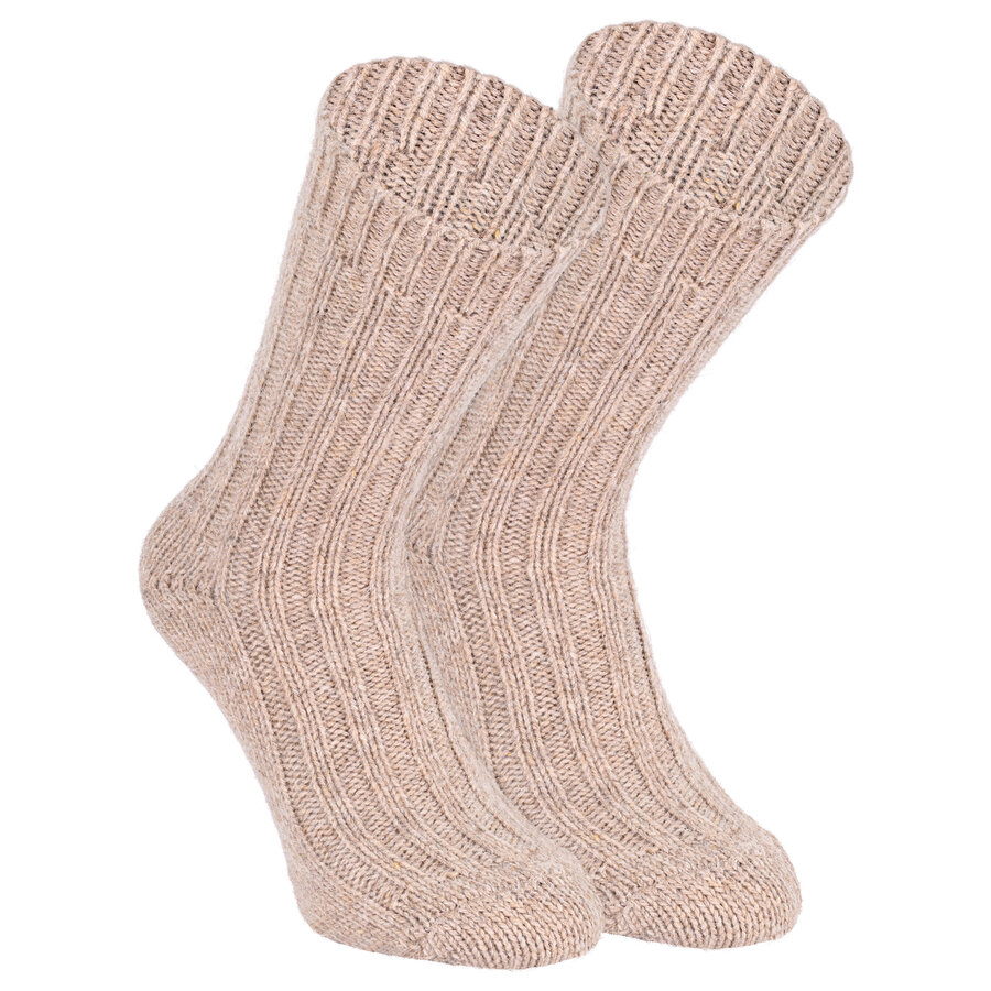 Dicke 100% Alpaka Schaf Wolle Socken natur beige