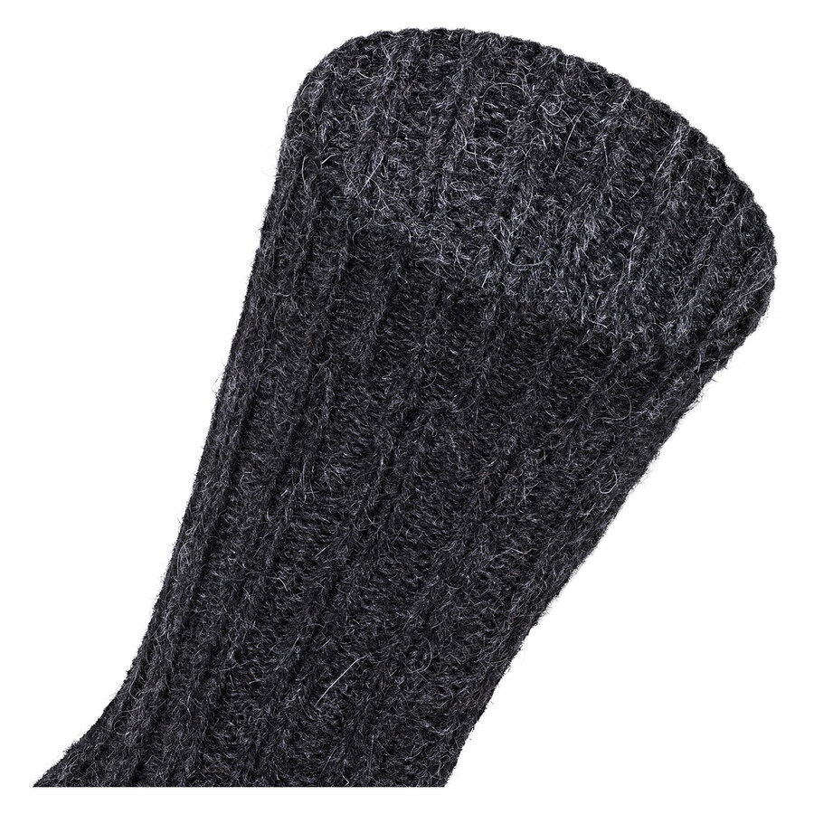 Dicke 100% Alpaka Schaf Wolle Socken anthrazit - 4