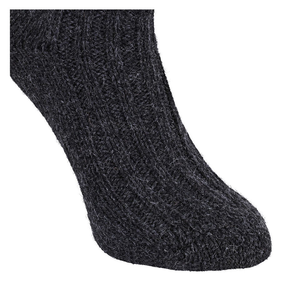Dicke 100% Alpaka Schaf Wolle Socken anthrazit - 7