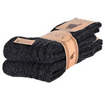 Dicke 100% Alpaka Schaf Wolle Socken anthrazit - 3