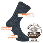 Dicke 100% Alpaka Schaf Wolle Socken anthrazit - 9