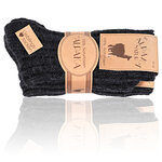 Dicke 100% Alpaka Schaf Wolle Socken anthrazit - 2