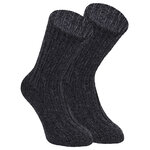 Dicke 100% Alpaka Schaf Wolle Socken anthrazit - 1