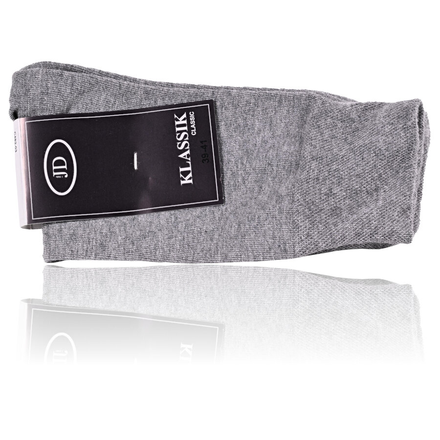 Herrensocken ohne Gummidruck Baumwolle Made in Germany grau - 2