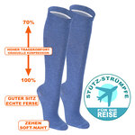 Reise Freizeit Stütz-Kniestrümpfe Kompression jeans-blau - 2