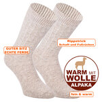 Alpaka Schaf Wolle Socken beige - 2
