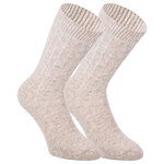 Alpaka Schaf Wolle Socken beige - 1