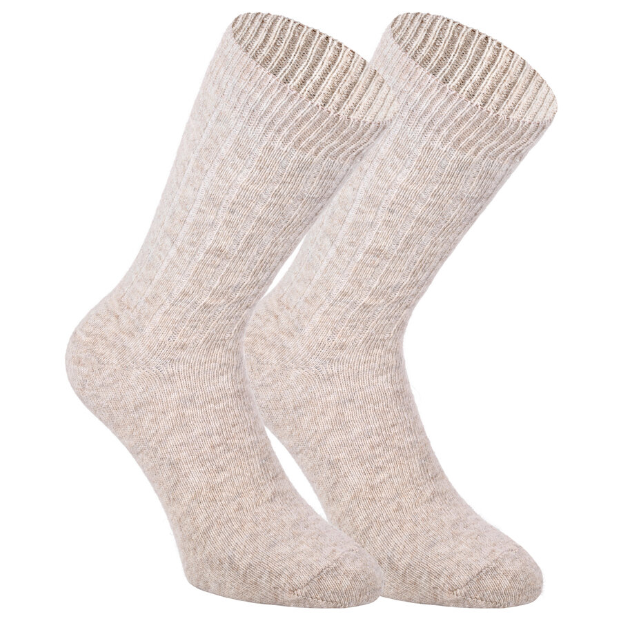 Alpaka Schaf Wolle Socken beige