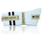 Crew Socks Tennis-Sportsocken Baumwolle weiß schwarze Ringel - 7