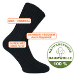 Dicke 100% Baumwolle Socken schwarz - 8