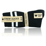 Crew Socks Tennis-Sportsocken Baumwolle schwarz weiße Ringel - 3