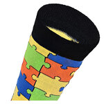 Puzzle-Design Motivsocken bunt - 3