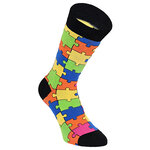 Puzzle-Design Motivsocken bunt - 6