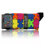 Puzzle-Design Motivsocken bunt - 8