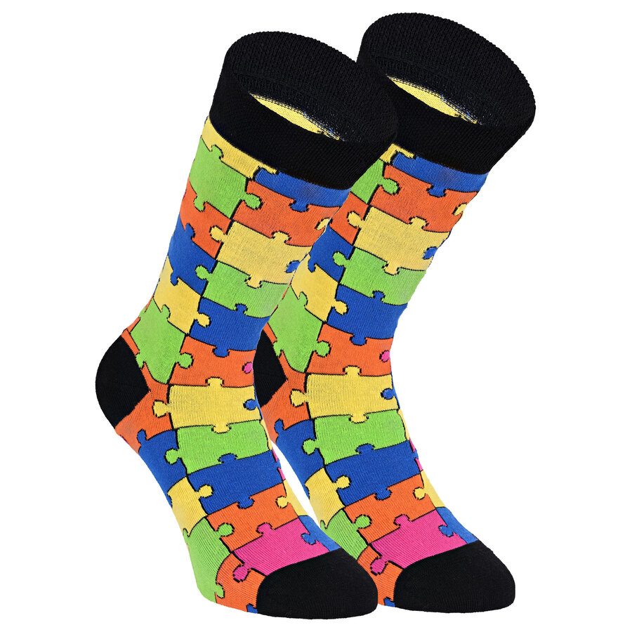Puzzle-Design Motivsocken bunt