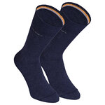 Herrensocken ohne Gummi-Druck camano CA-SOFT marine-blau-melange - 1