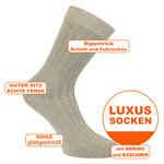 Kuschel-Wollsocken Kaschmirwolle Merinowolle beige - 2