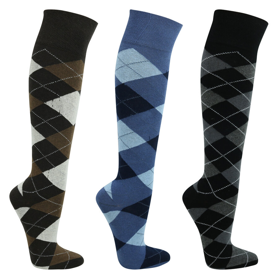 Herren Kniestrümpfe Baumwolle Karo-Design