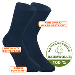 100% Baumwolle Herren Socken ohne Gummi marine - 15