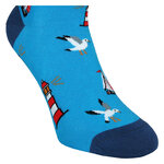 Urlaubs-Socken Meer Wellen Boote Leuchtturm Baumwolle - 10