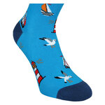 Urlaubs-Socken Meer Wellen Boote Leuchtturm Baumwolle - 11