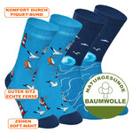Urlaubs-Socken Meer Wellen Boote Leuchtturm Baumwolle - 2