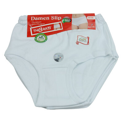 Damenslips weiß 100% Baumwolle Feinripp kochfest
