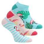 Damen Sneakersocken Baumwolle exotisches Florida-Flamingo-Design - 1