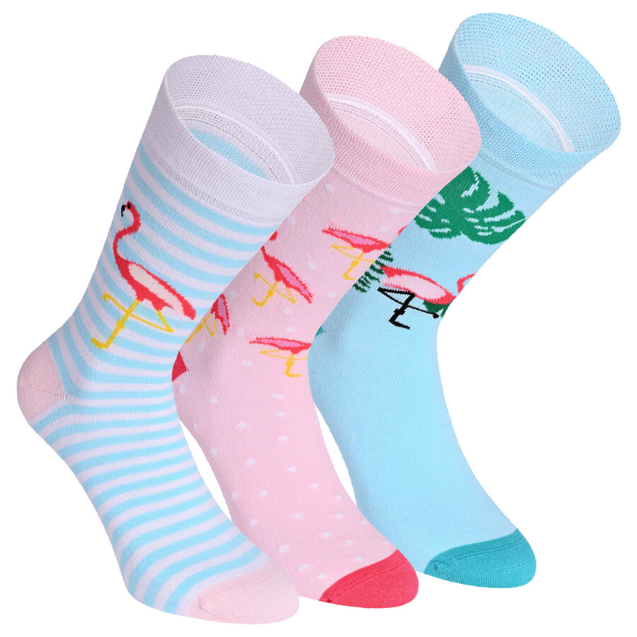 Damen Socken Baumwolle exotisches Florida-Flamingo-Design