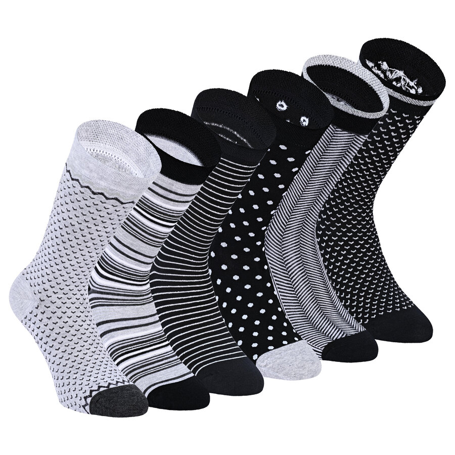 Damen Bambussocken Apollo Glitzer Muster schwarz-grau-mix