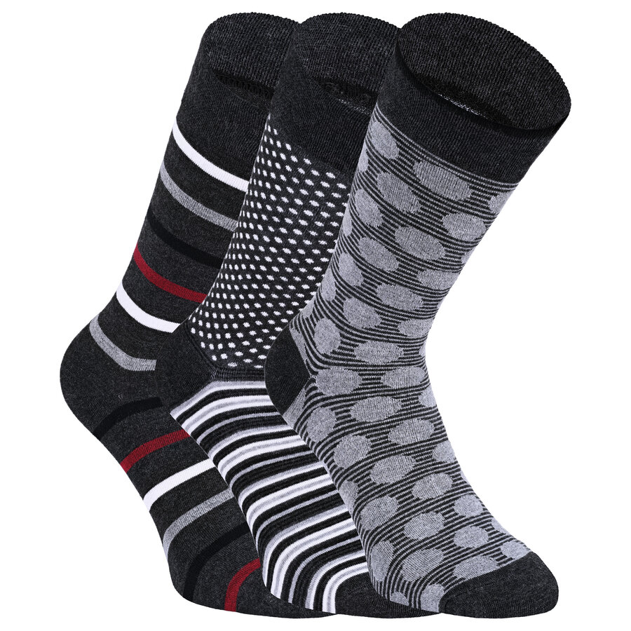 Herren Muster Bambussocken Apollo anthrazit-mix - 25