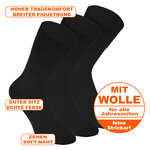 Herren Socken ohne Gummidruck Merino-Wolle Apollo schwarz - 2